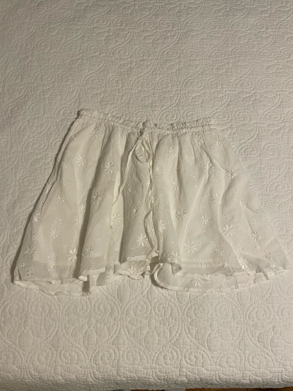 aerie White Eyelet Mini Skirt